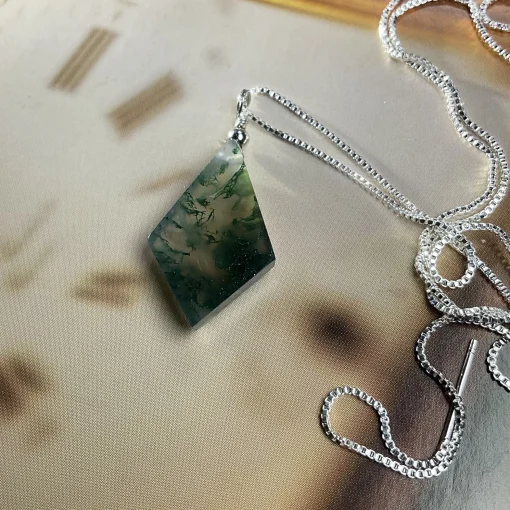 moss agate pendant