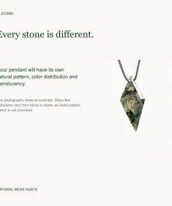 OLICONN guide explaining natural moss agate pattern variation