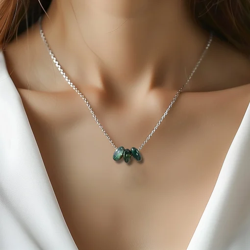 moss agate necklace