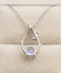 Natural Moonstone Botanical Necklace