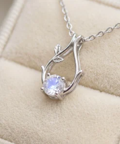 Natural Moonstone Botanical Necklace