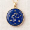 Aquarius Natural Lapis Lazuli Zodiac Pendant Necklace
