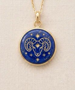 Aries Lapis Lazuli Zodiac Necklace
