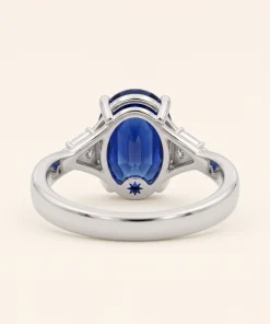 Forest Nocturne Natural Royal Blue Sapphire Engagement Ring – Platinum with Lab-Grown Diamonds