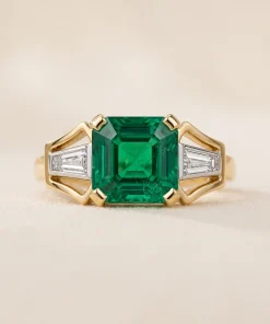 Forest Arch Natural Emerald Engagement Ring