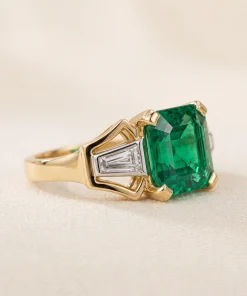 Forest Arch Natural Emerald Engagement Ring