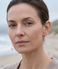 Mist Moonlight Drop Earrings – Natural Moonstone & Sterling Silver