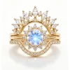 Moonstone Starlight Crown Ring Set