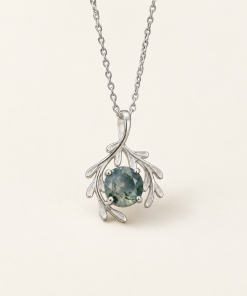 Botanical Embrace Moss Agate Necklace
