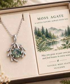 Botanical Embrace Moss Agate Necklace