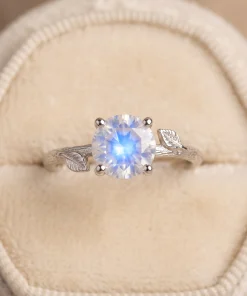 Morning Dew Branch · Natural Moonstone Ring | Forest Series