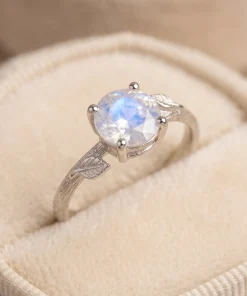 Morning Dew Branch · Natural Moonstone Ring | Forest Series