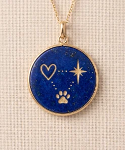 Personalized Lapis Initial & Keepsake Symbol Necklace