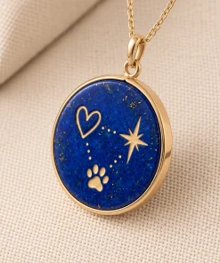 Personalized Lapis Initial & Keepsake Symbol Necklace