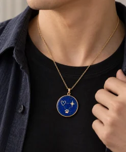 Personalized Lapis Initial & Keepsake Symbol Necklace