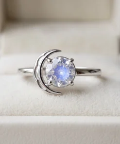 Moonstone Crescent Ring