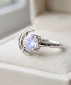 Moonstone Crescent Ring