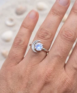 Moonstone Crescent Ring
