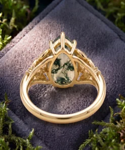 Back view of Sylvan Leaf ring showing open leaf-and-vine setting